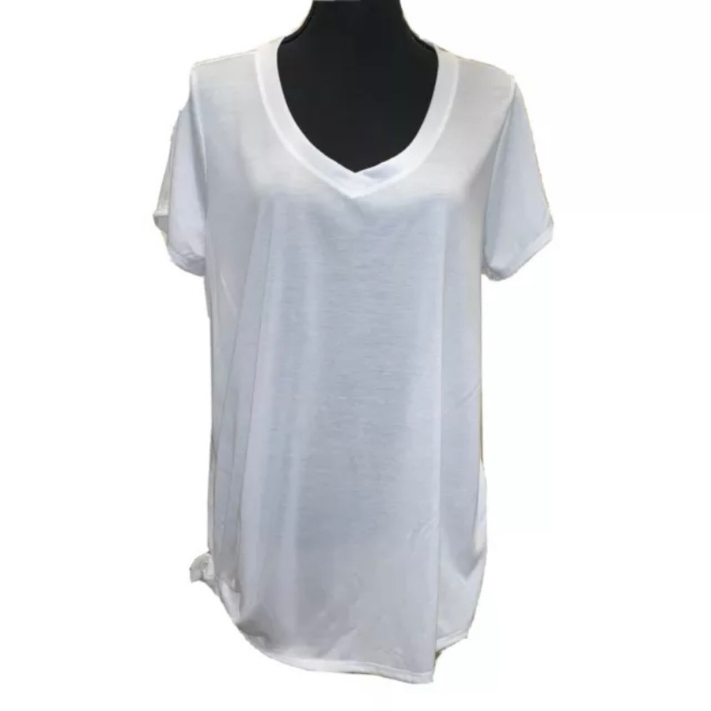 ZELOS Curvy White Tie V Neck Tunic Sz 1X and 3X